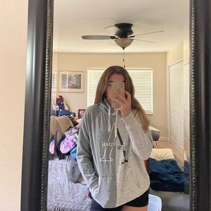 Abercrombie & Fitch Small split light & dark grey new york hoodie cotton